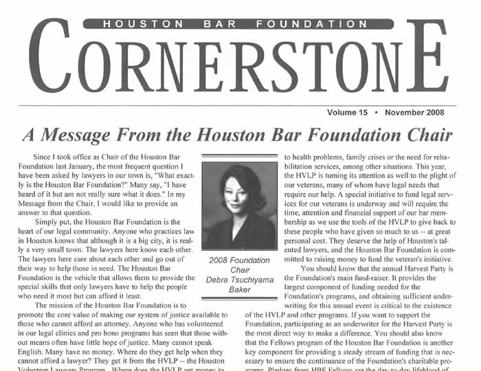 Baker · Wotring LLP | Debra Tsuchiyama Baker Chairs Houston Bar Foundation