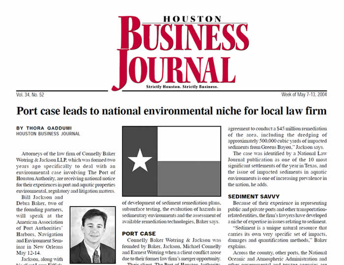 Baker · Wotring LLP | Port Case Leads to National Environmental Niche For Local Law Firm